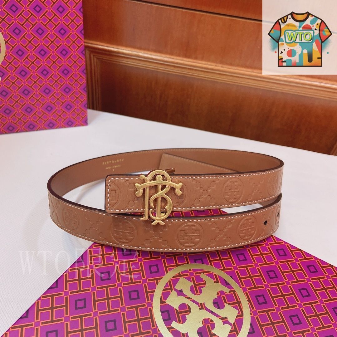 TORY BURCH トリーバーテベルト TORY BURCH トリーバーチ ナローベルト 1 MILLER PEBBLED POWDER