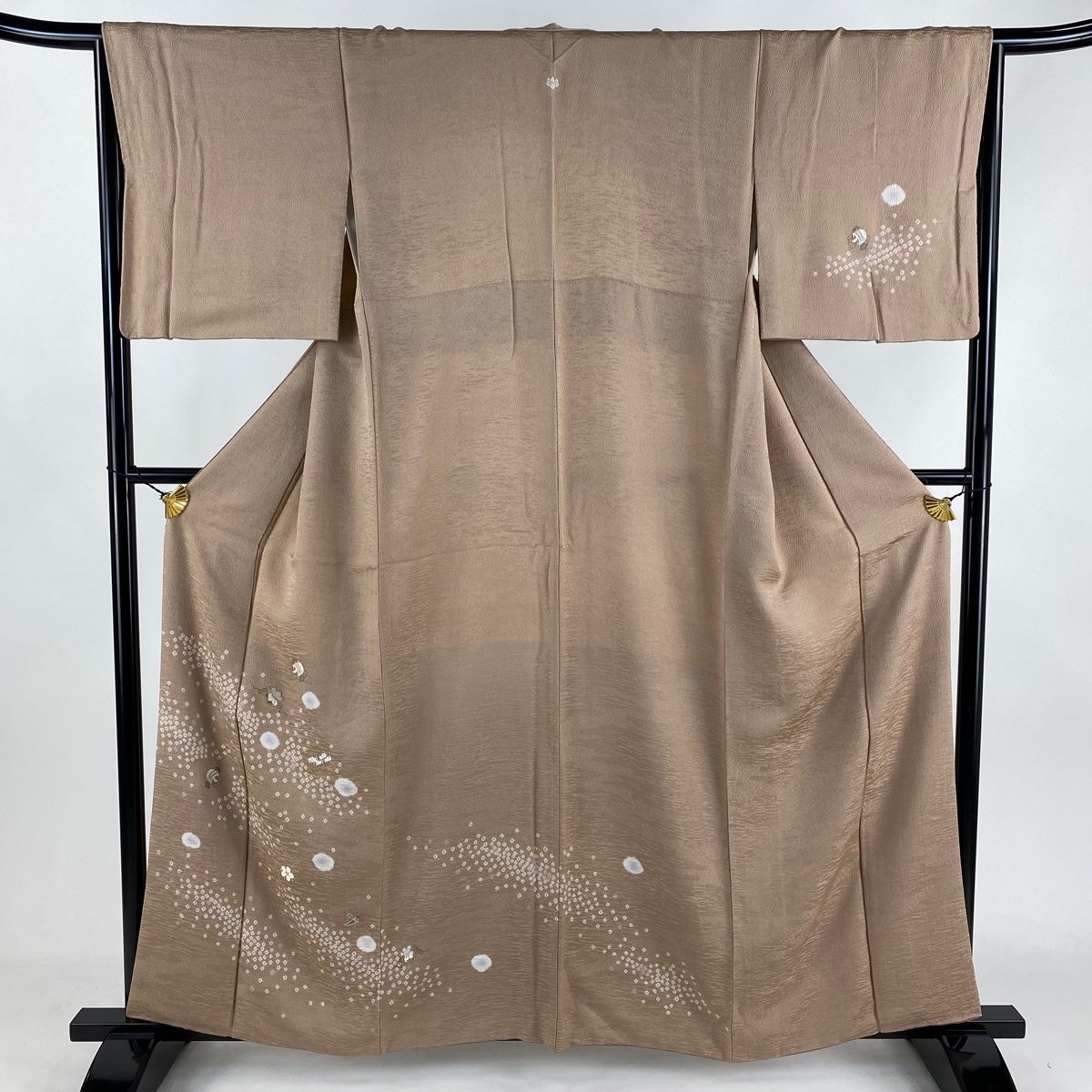 付下げ 身丈160cm 裄丈65cm M 袷 一つ紋 宝尽くし 刺繍 絞り 付下げ 身丈160cm 裄丈65cm M 袷 一つ紋 宝尽くし 刺繍 絞り