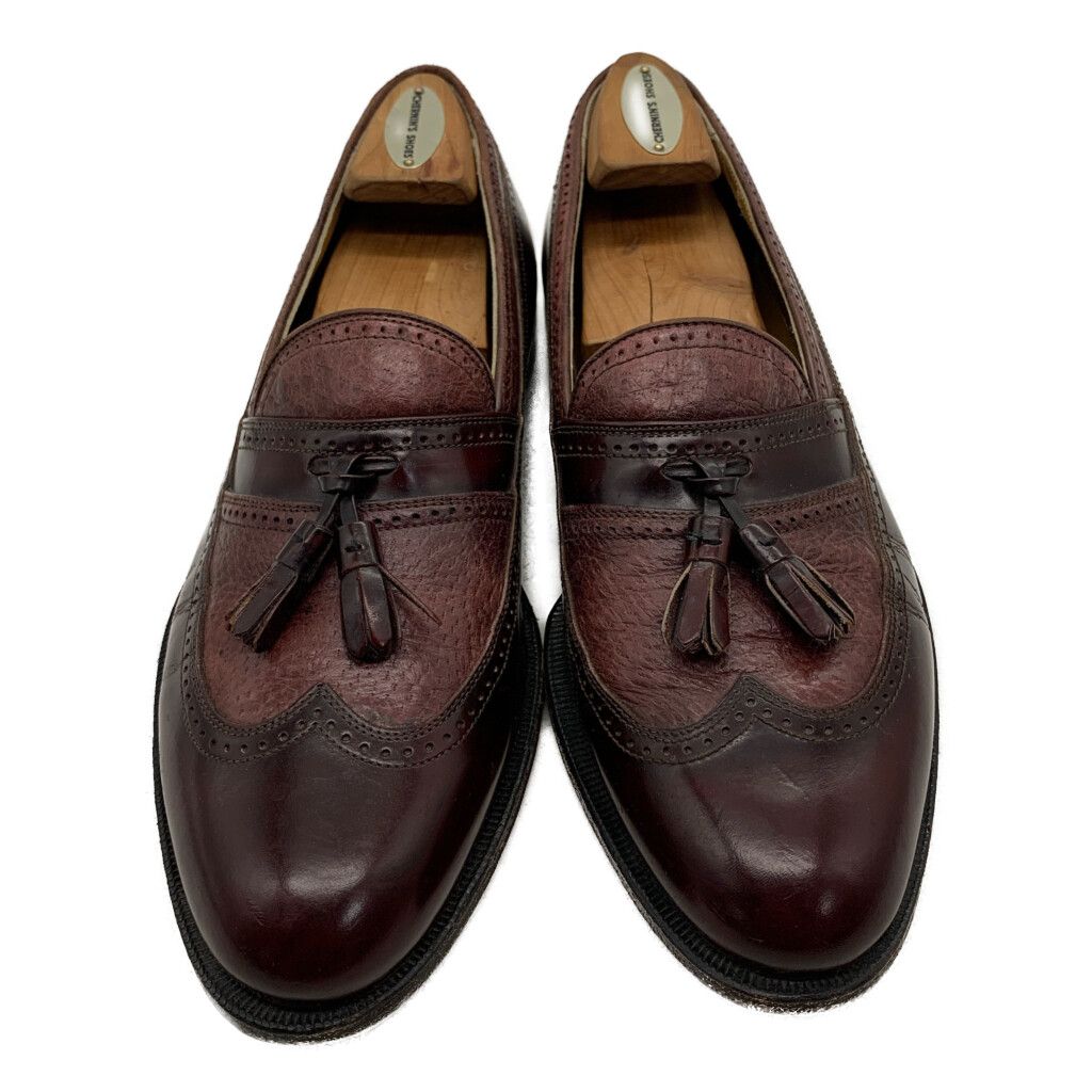 イタリア製 Johnston&Murphy  DOMANI タッセルローファー レザーシューズ ワインレッド (メンズ 9 M) 中古 古着 KA1812