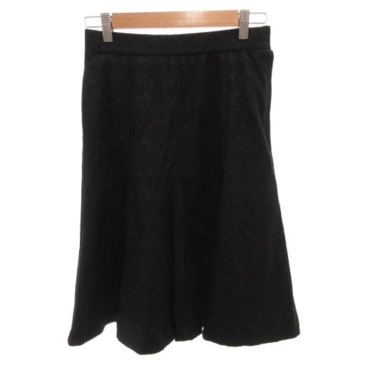 ヴィヴィアンタム VIVIENNE TAM ひざ丈スカート 38 黒 ブラック ジャガード 総柄 IBO82 FF