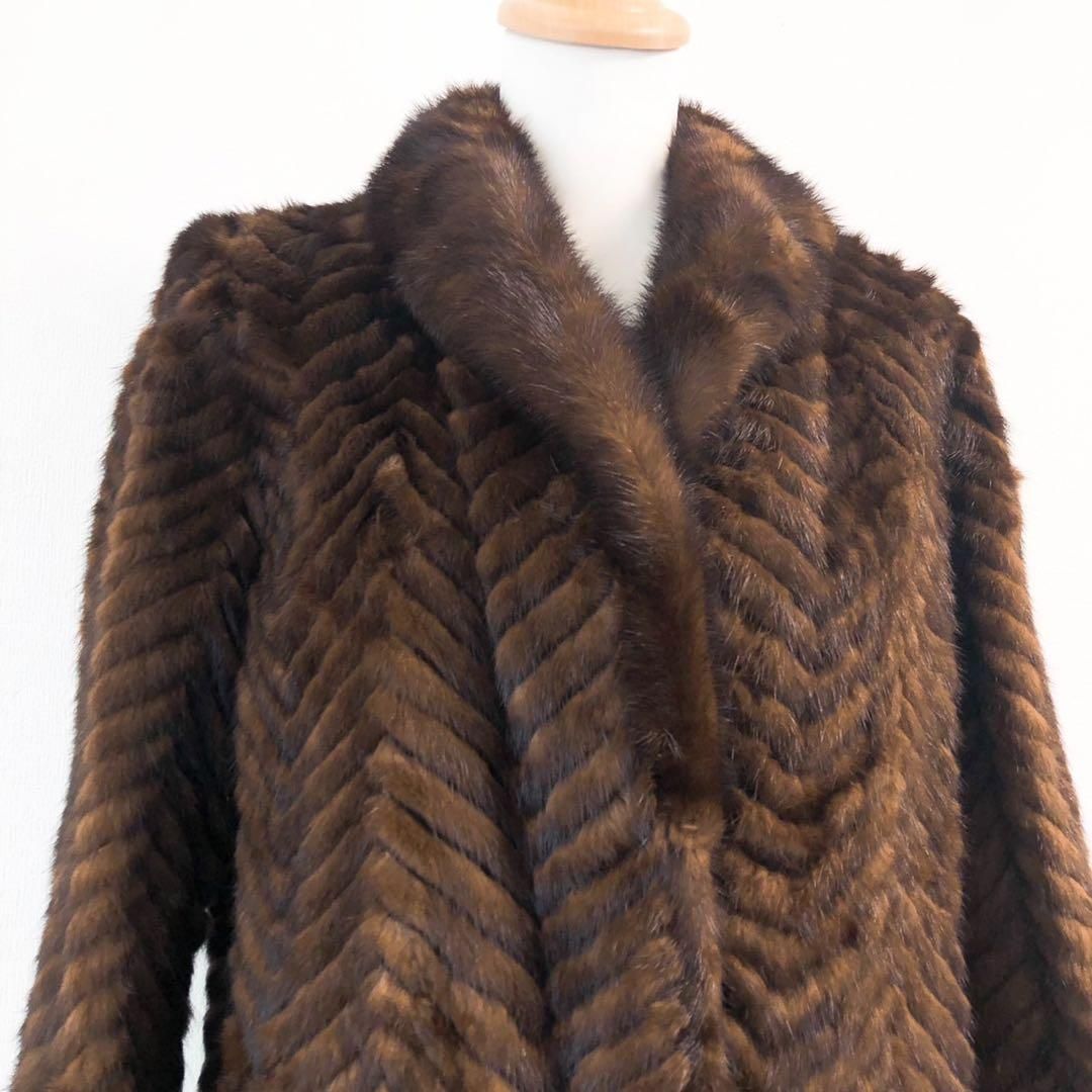 ミンクファーコート 毛皮 リアルファー ブラウン ベージュ 高級 昭和