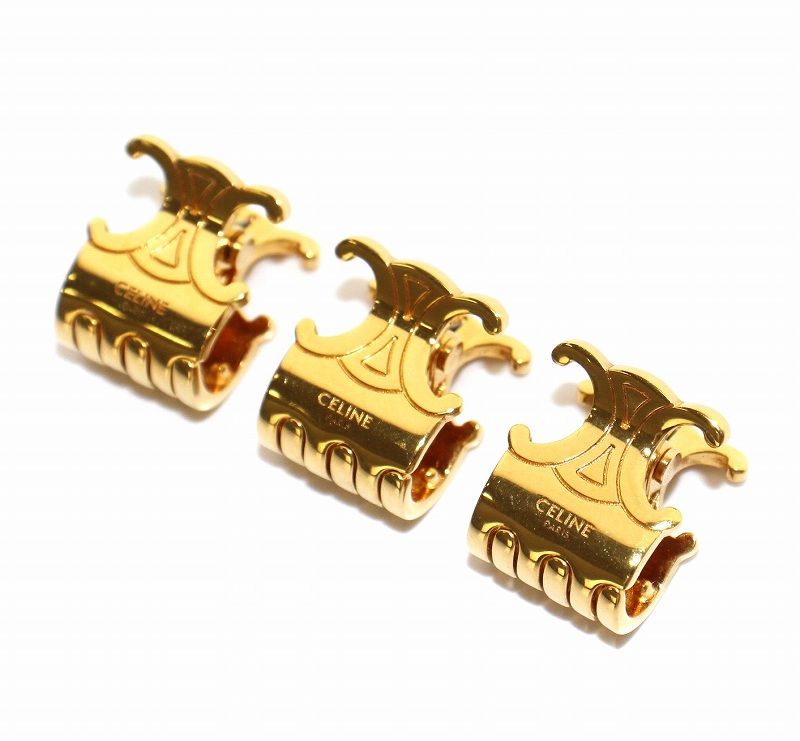 CELINE セリーヌ ヘアクリップ トリオンフ 3セット / ゴールド