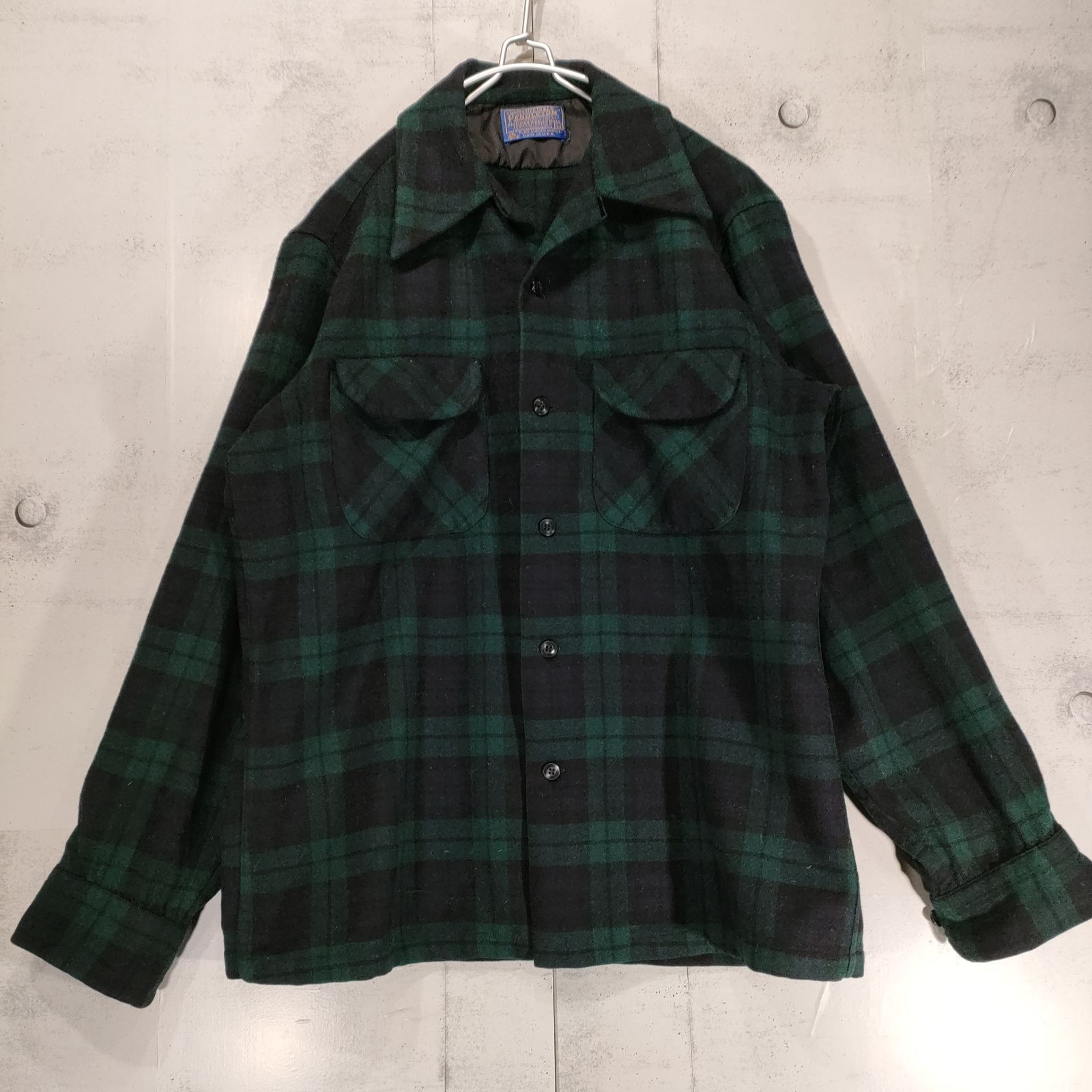 60s】PENDLETONペンドルトン ブラックウォッチ柄 ウールシャツ