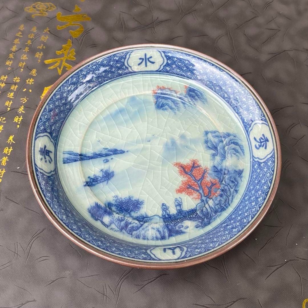 景徳鎮 青花山水馬蹄三才蓋碗 茶碗 煎茶器 中国茶器 新品未使用 景徳鎮 青花山水馬蹄三才蓋碗 茶碗 煎茶器 中国茶器 新品未使用