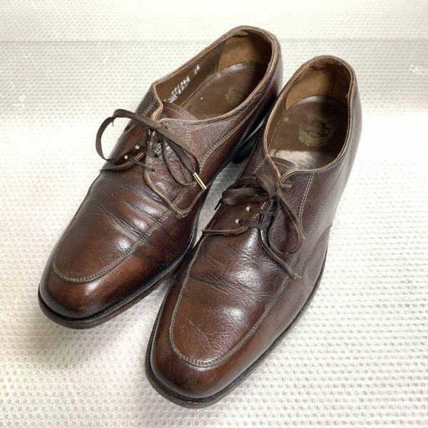 60s-70s/ビンテージ★フローシャイム/Florsheim★サイズ10E　27.5-28.0★ビジネスシューズ Uチップ★茶色 ブラウン◆is6-2