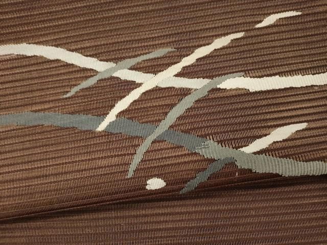 平和屋着物＊夏物 八寸名古屋帯 絽綴れ 流線文 正絹 逸品 未使用