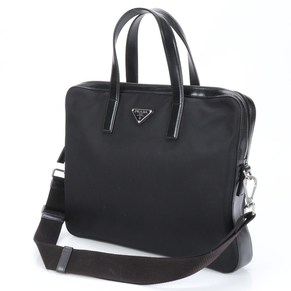 プラダ ビジネスバッグ ショルダーバッグ ナイロン ブラック 三角ロゴ A4 PRADA - プラダ PRADA バッグ ナイロン メンズ ショルダーバッグ