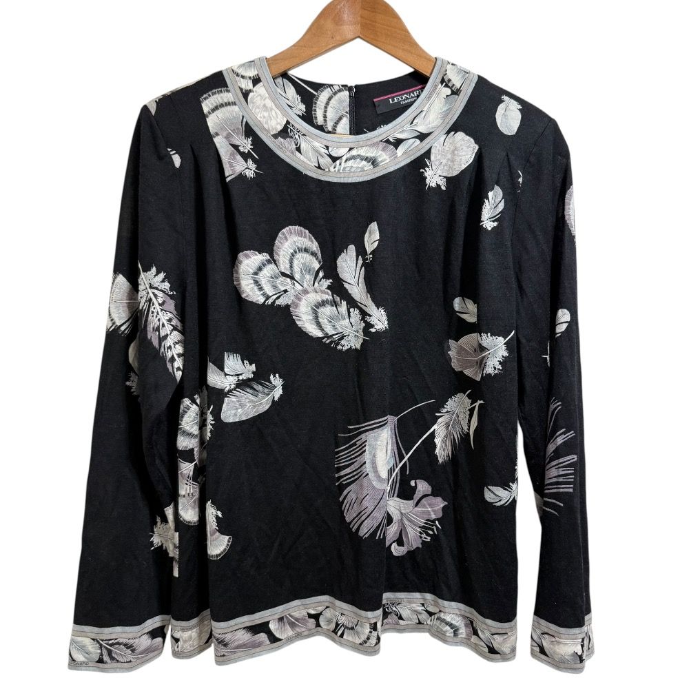良品 LEONARD FASHION レオナールファッション フェザープリント  