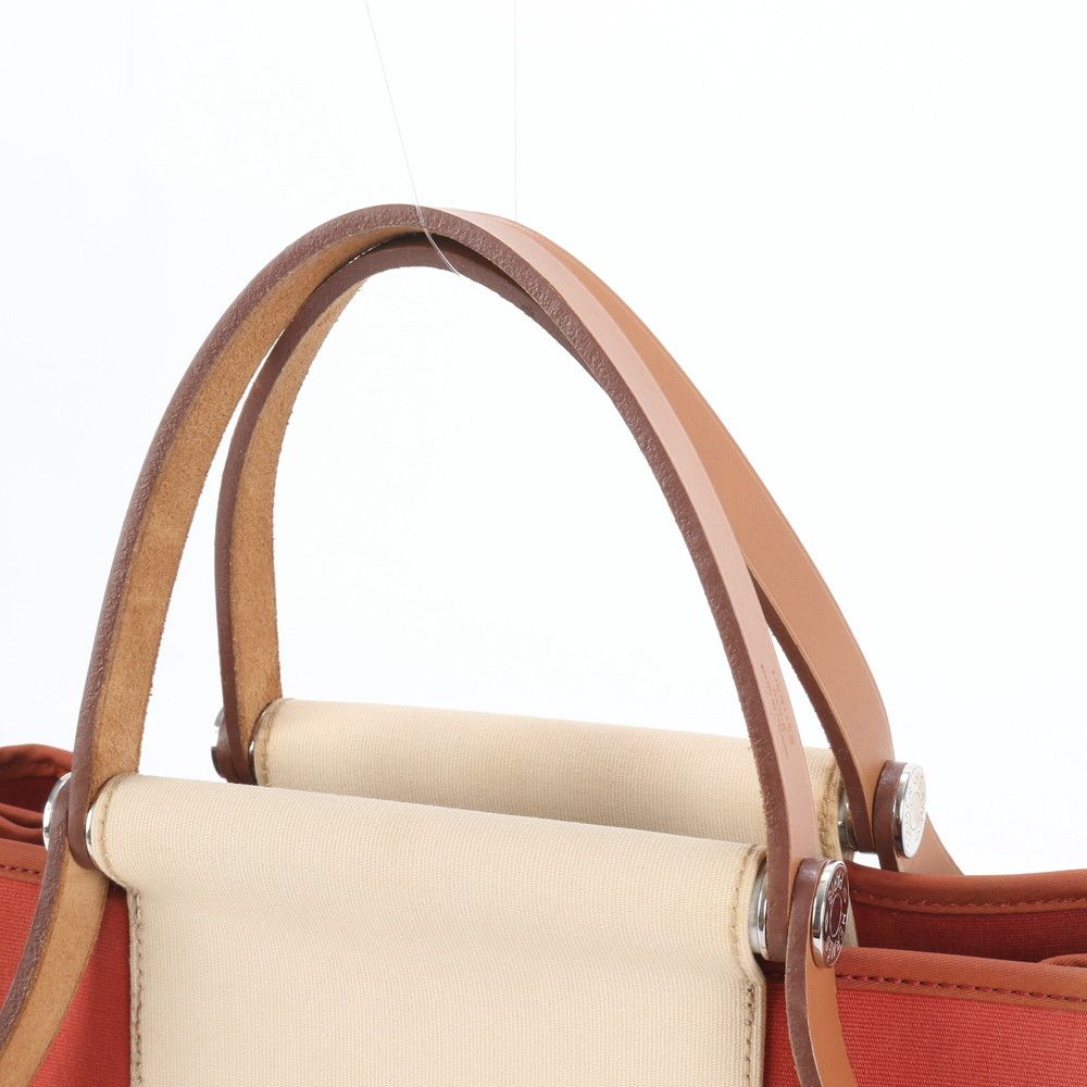 極美品 エルメス □P 刻印 エラン PM レザー キャンバス 2WAY