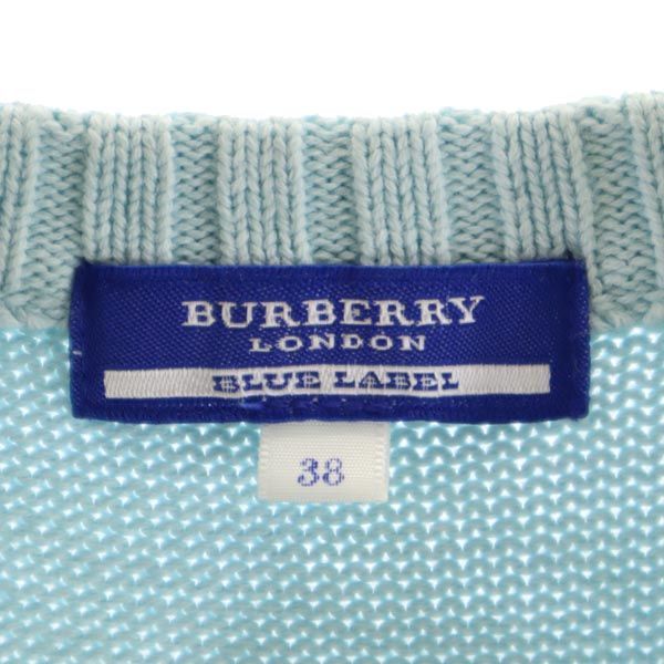 バーバリーブルーレーベル 半袖 ニット 38 水色 BURBERRY BLUE LABEL