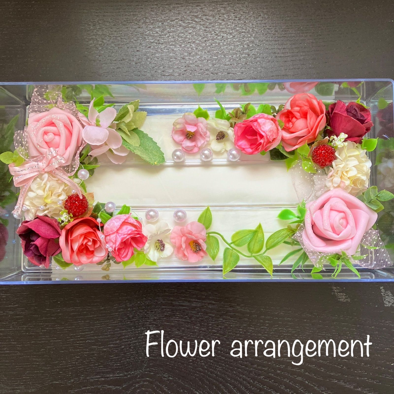 ❇︎フラワーティッシュボックス❇︎pink❤️プリンセス風♡フラワーアレンジ*造花♪ ✿bonheur✿ メルカリ ❇︎フラワーティッシュボックスケース❇︎pink❤️プリンセス風☆フラワーアレンジ♪