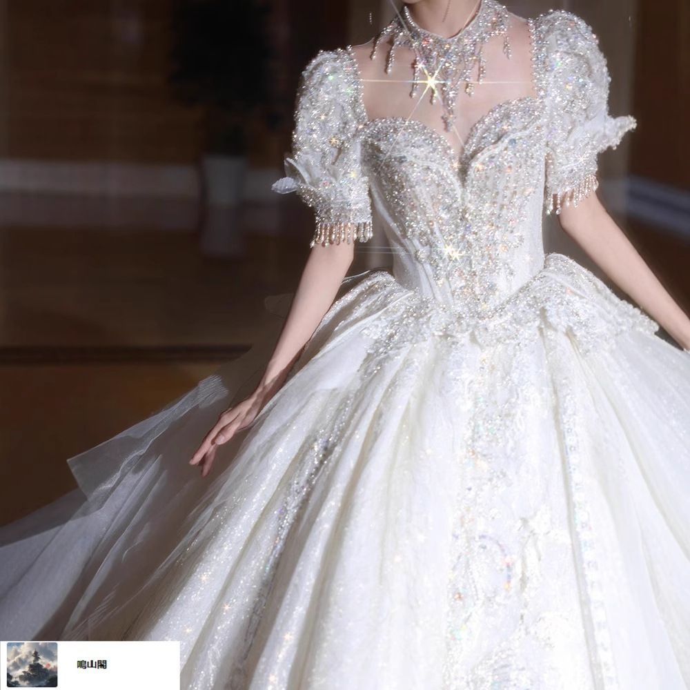 送料無料 2025 法式 質感 重工装飾 大 !-利用不可文字-! 尾 小柄対応 ハイエンド主婚 !-利用不可文字-! -8.17LYC680夏の新生活