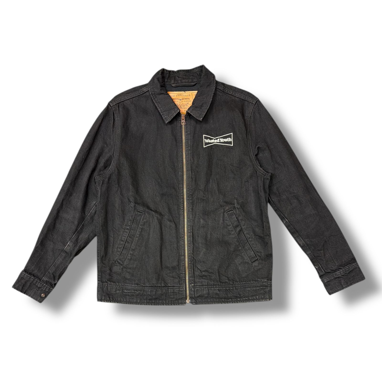 WASTED YOUTH × LEVI S DENIM WORK JACKET デニムワークジャケット ブルゾン コーチジャケット ウェイステッドユース リーバイス コラボ PC9-A2247-0000 ブラック S 1382M5