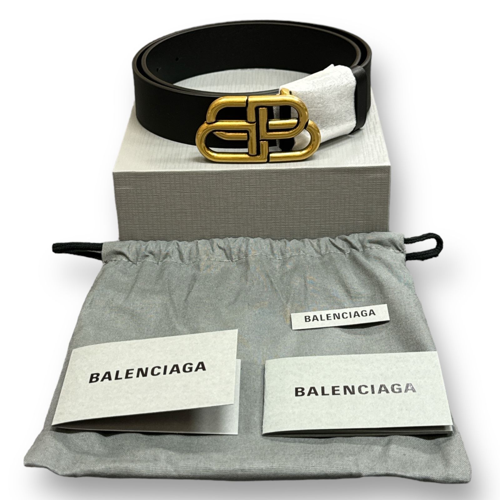 新品 BALENCIAGA BBバックルベルト バレンシアガ 570370・1000