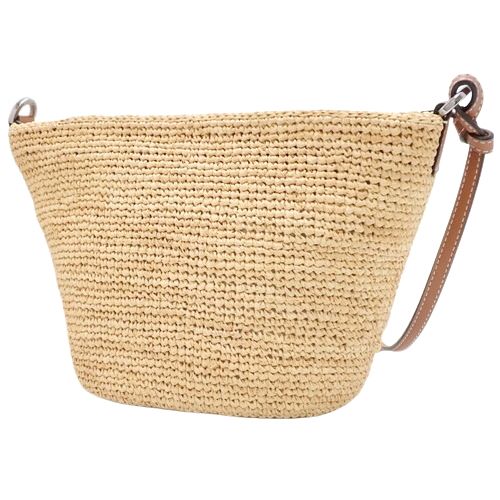 【LOEWE】スリット ポシェットバッグ スリットポシェット バッグ（ラフィア&カーフ） ゴールド - LOEWE
