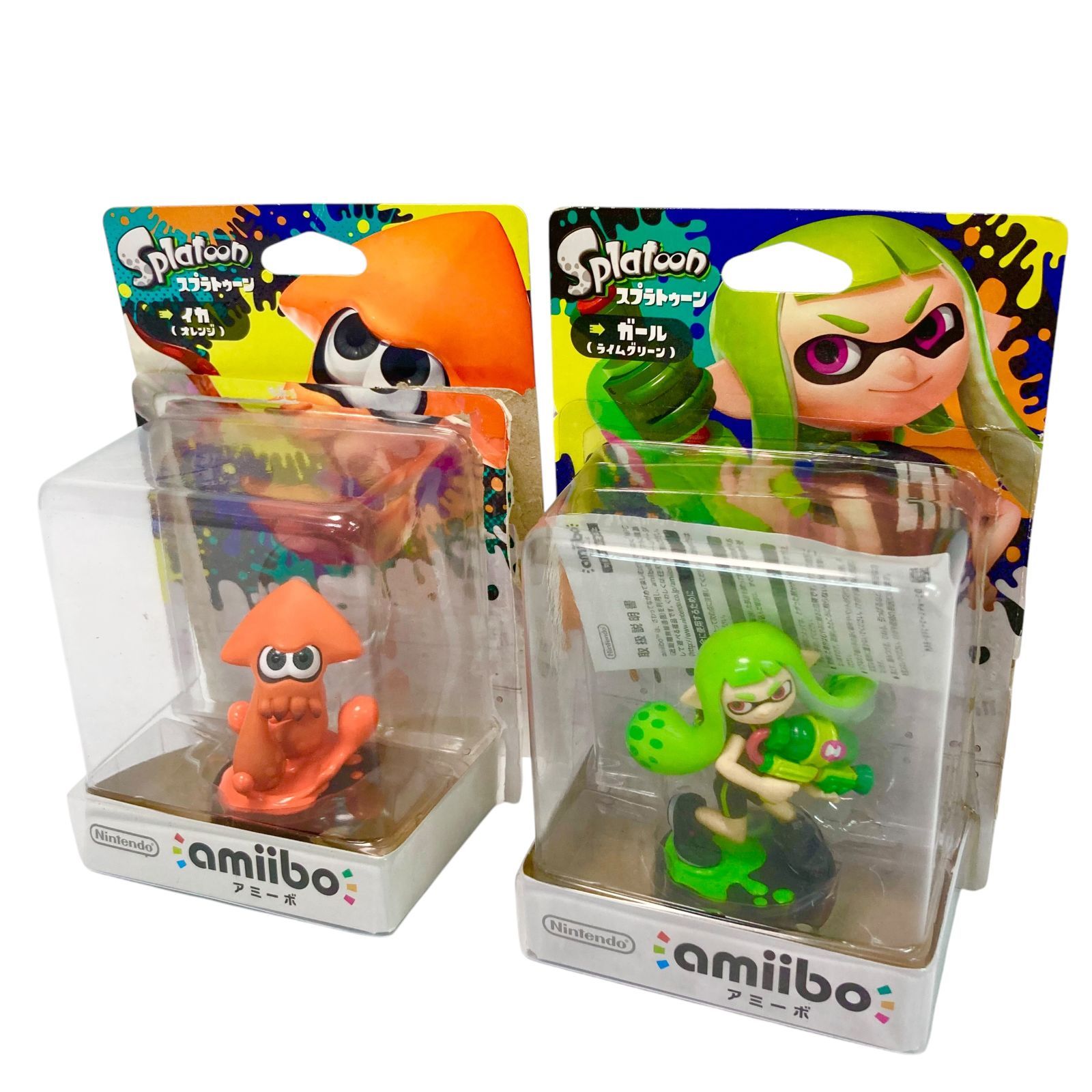 amiibo ガール【ライムグリーン】 イカ【オレンジ】 スプラトゥーン 
