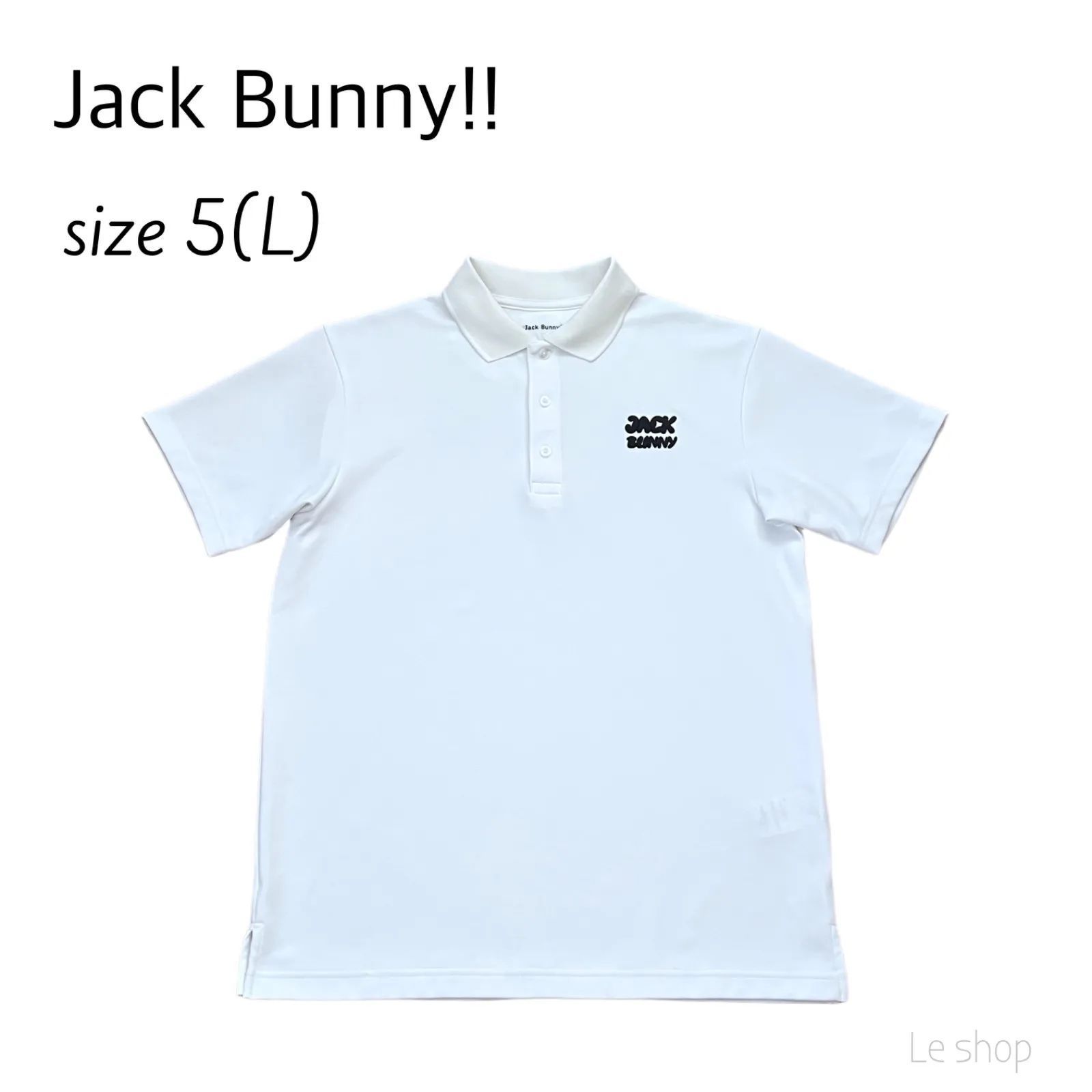 Jack Bunny!! ジャックバニー 半袖ポロシャツ Lサイズ ホワイト