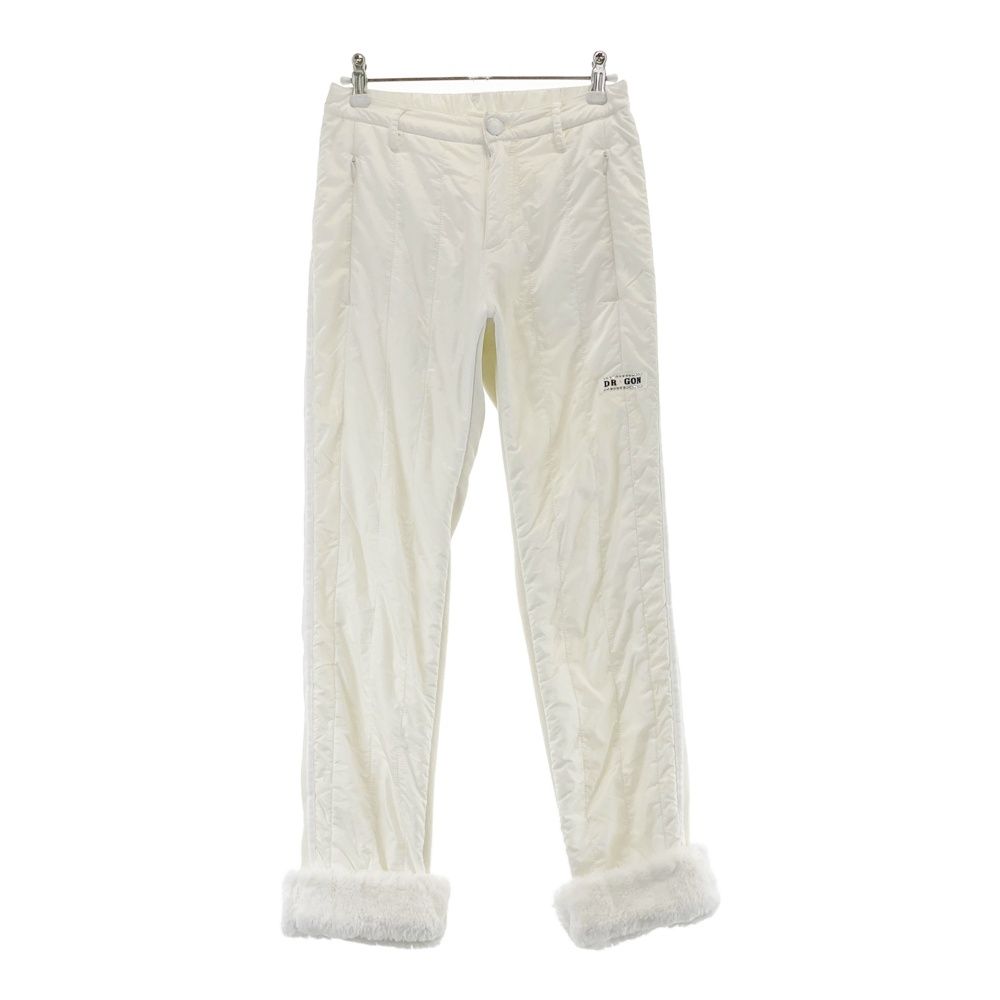 サイズ 2 DANCE WITH DRAGON ダンスウィズドラゴン ニット切替 裾ボア 中綿パンツ ホワイト系 240101522472 ゴルフウェア レディース ストスト