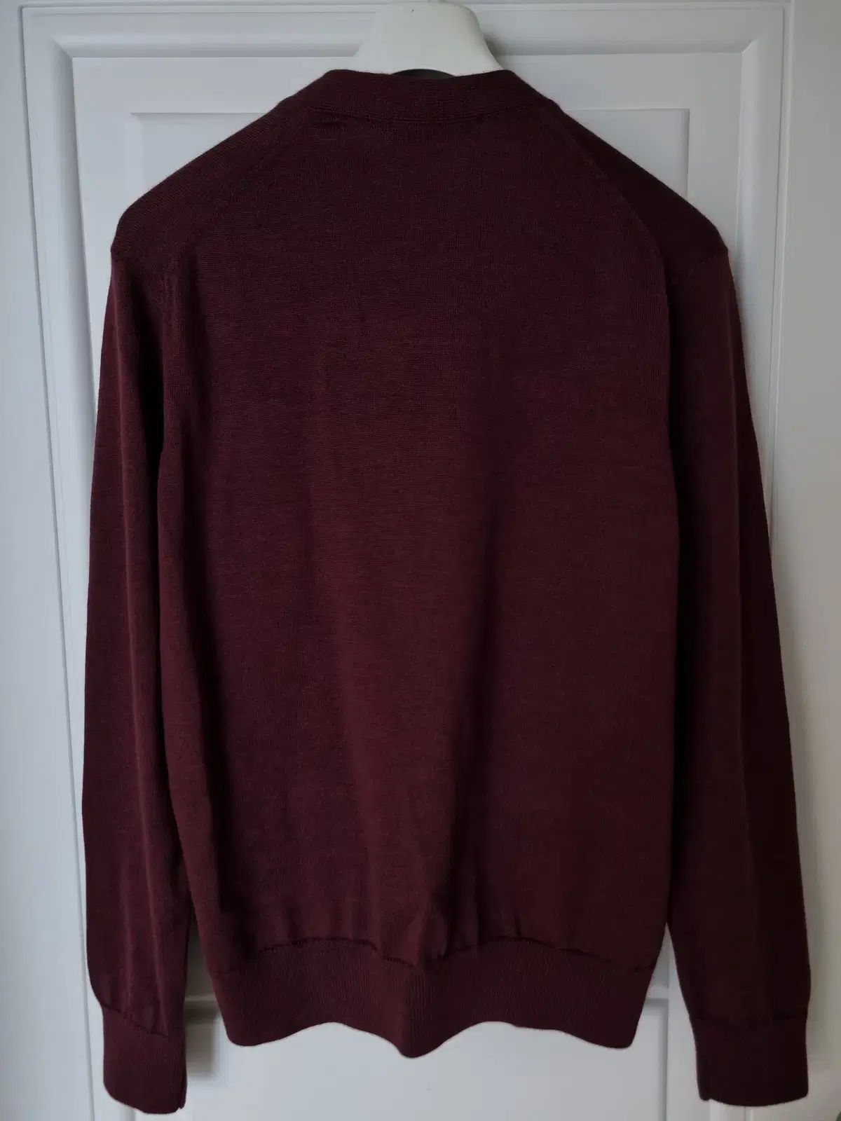 メゾンキツネ ウール ニット カーディガン ワイン色 バーガンディ L