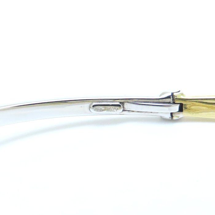 デザイン バングル コンビカラー K18YG イエローゴールドxK18WG  