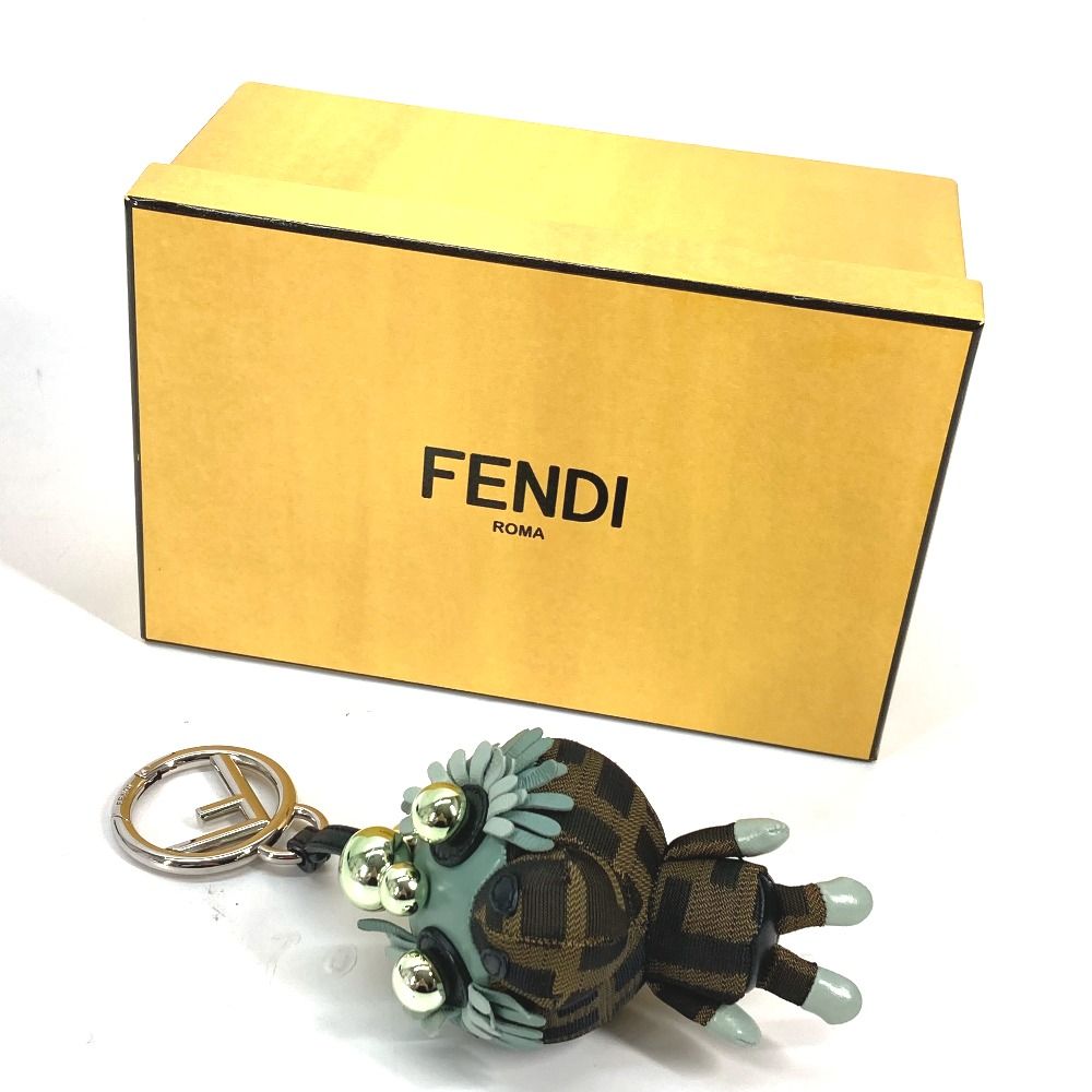 【美品】FENDI スペースモンキー　チャーム　イエロー FENDI フェンディ チャーム スペース モンキー キャンバス