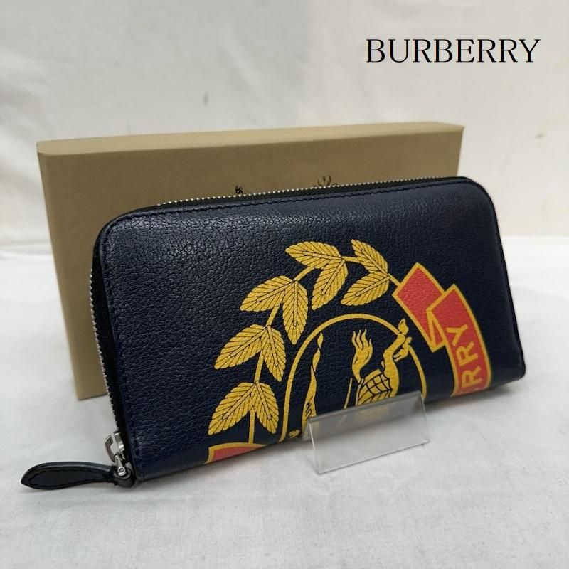 BURBERRY バーバリー 財布 長財布 エンブレム プリント ラウンド