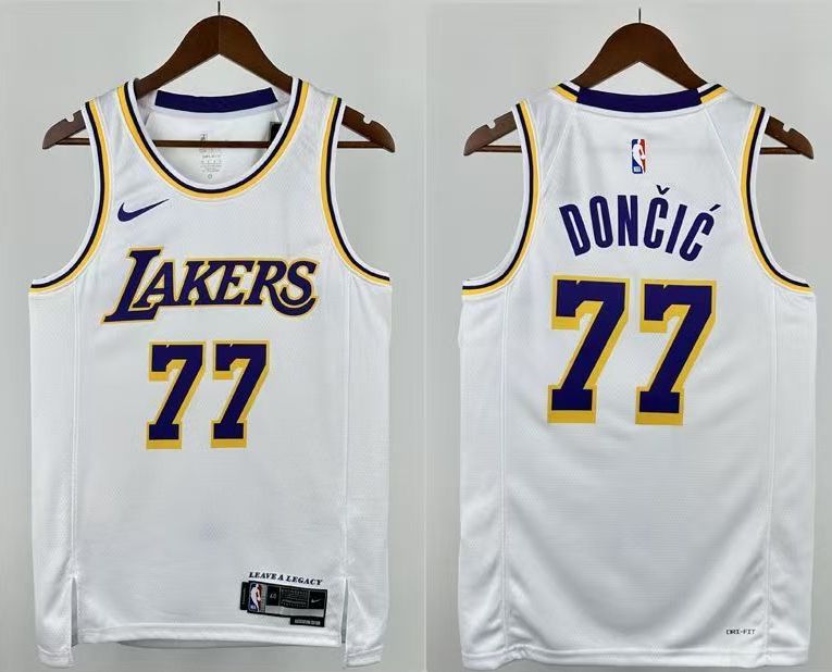 NO.77 ルカドンチッチ ロサンゼルス NBA SW レイカーズバスケットボール ユニフォーム タンクトップ 白