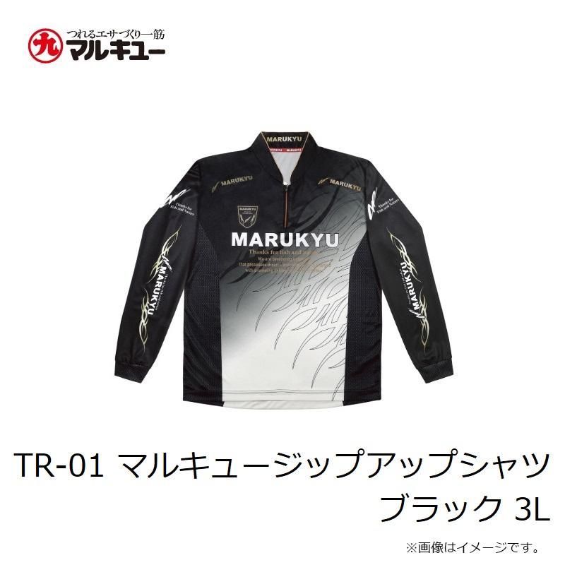 マルキュー TR-01 マルキュージップアップシャツ ブラック 3L