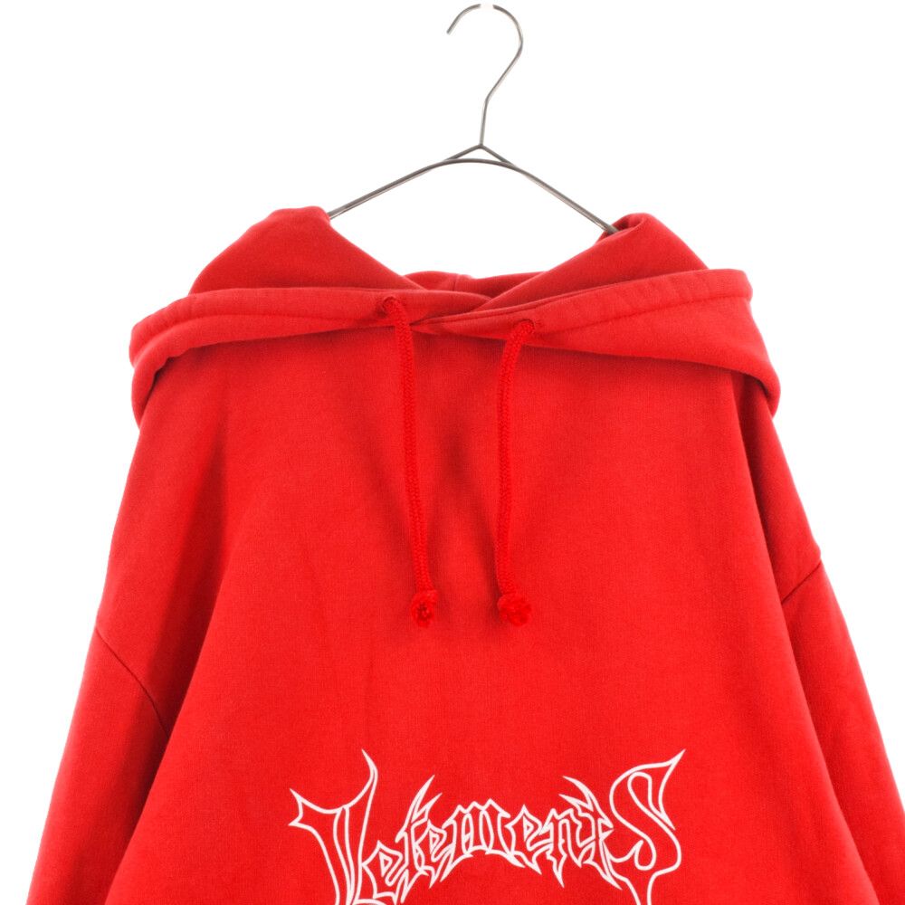 ヴェトモン vetements 赤メタ 赤 メタルロゴ パーカー スウェットxs 