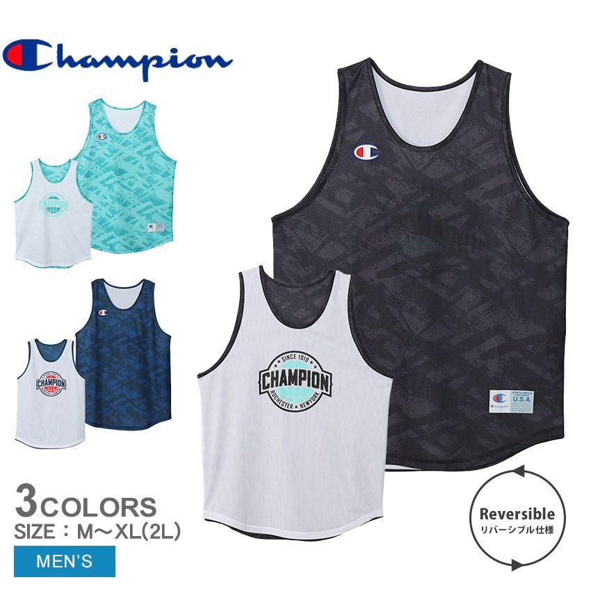 チャンピオン タンクトップ C3-BB354 メンズ リバーシブルタンク BASKETBALL CHAMPION カラー:03.ライトブルーグリーン  品番：2433-0513