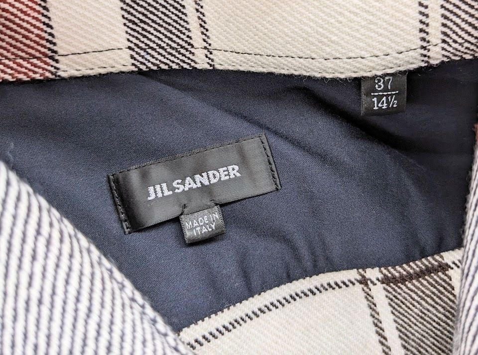 JIL SANDER ジルサンダー ネルチェックシャツ 長袖 ネイビー系 