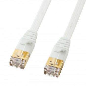サンワサプライ CAT7ウルトラフラットLANケーブル 10m ホワイト KB-FLU7-10W