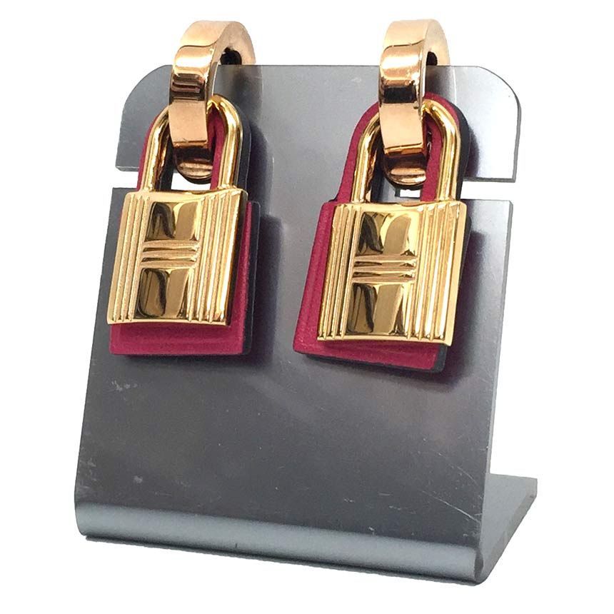 HERMES エルメス カデナ型 ピアス O'Kelly オーケリー PM ローズ