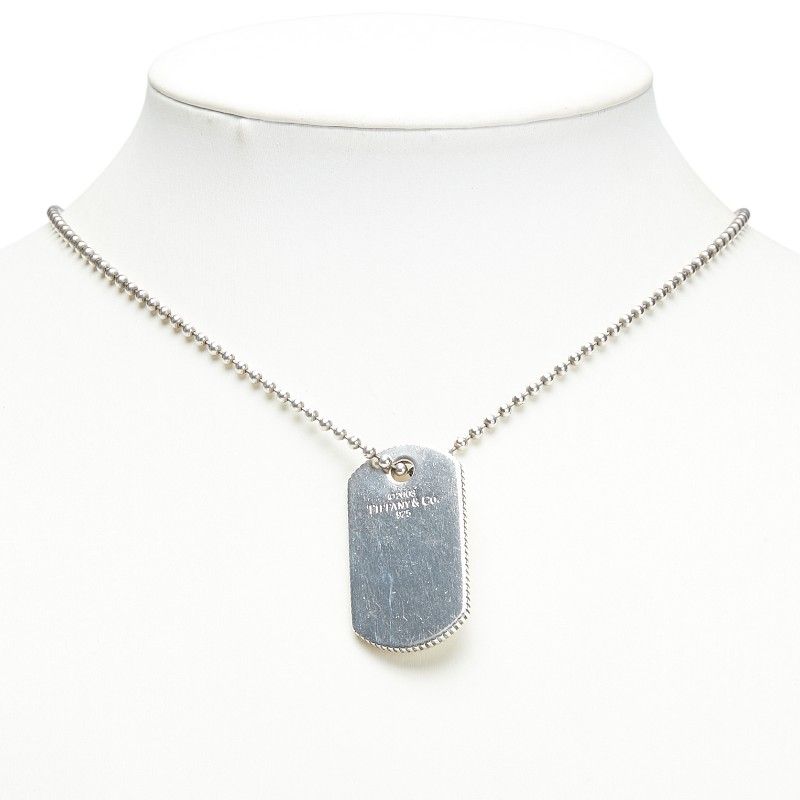 ティファニー ドッグタグ ボールチェーン ペンダントネックレス SV925