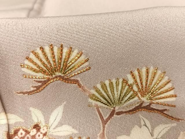 平和屋着物○訪問着 友禅 駒刺繍 流水松桜 暈し染め 金糸 金彩 正絹