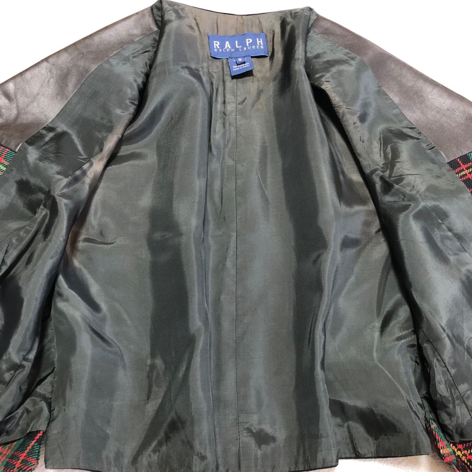 Ralph laurent レザー切り替え ワックスコットン風 ベスト M コットン Vネック セーター ベスト（ベスト）｜POLO RALPH