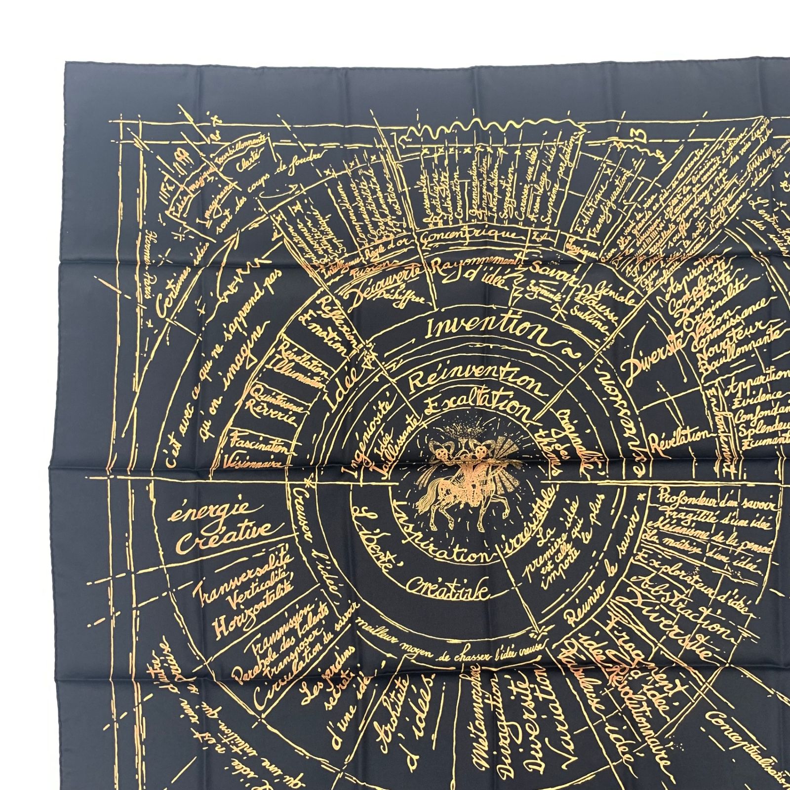 HERMES エルメス カレ90 Naissance d'une idee イデアの誕生 シルク100