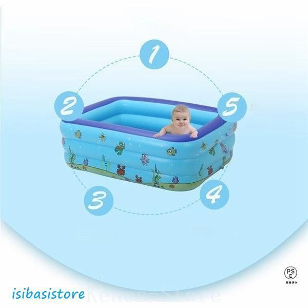 ビニールプールファミリープール家庭用子供用プール大型水遊び大きいプール四角子供PVC素材独立気室暑さ対策厚く