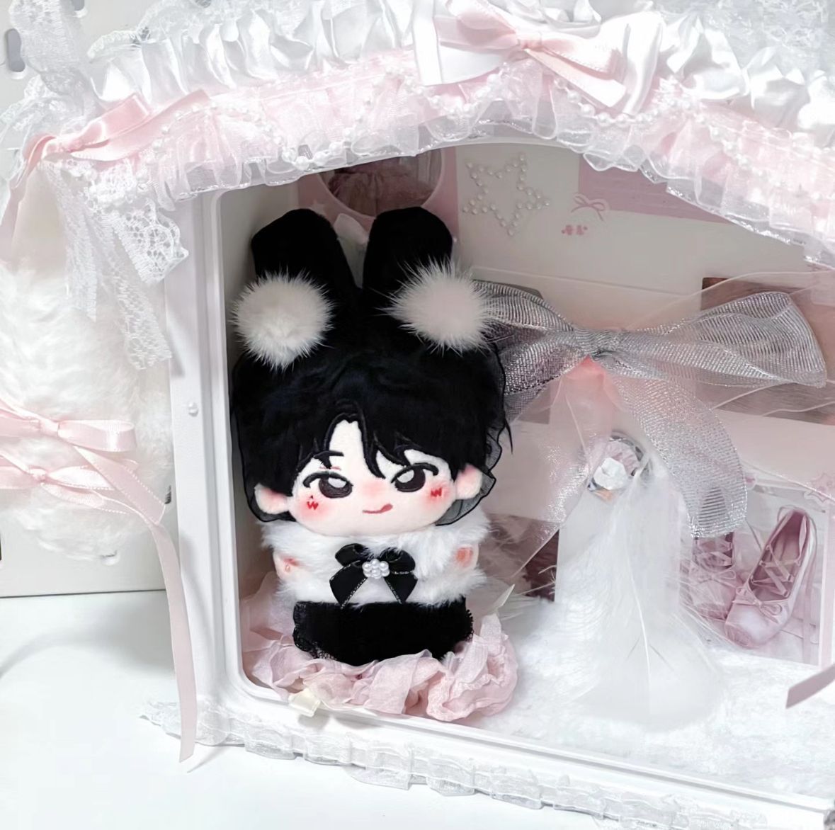 ぬいぐるみ服 着せ替え 10cm ぬい服 フリルバニーちゃん フル