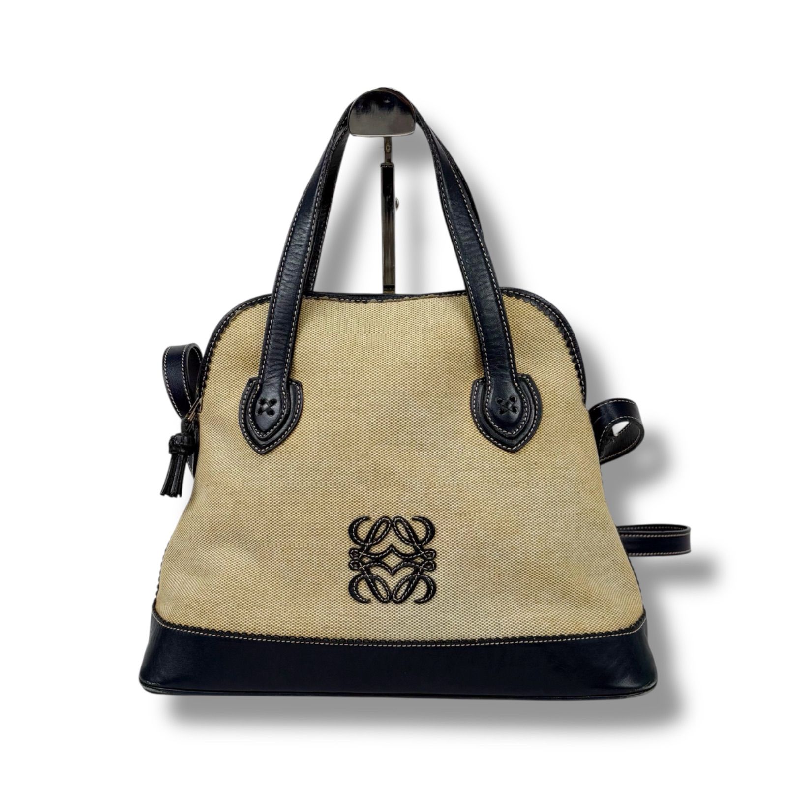 LOEWEロエベアナグラムキャンバスレザーショルダーバッグ外
