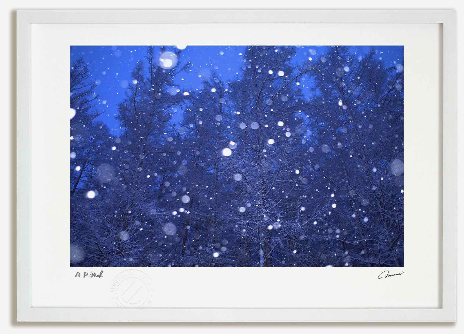 アートフォト 絵画 夜明け前の雪1 高橋真澄|インテリア 額入り 額装込 風景画 油絵 ポスター アート アートパネル リビング 玄関 プレゼント モダン アートフレーム 飾る Mサイズ おしゃれ 壁掛け 絵