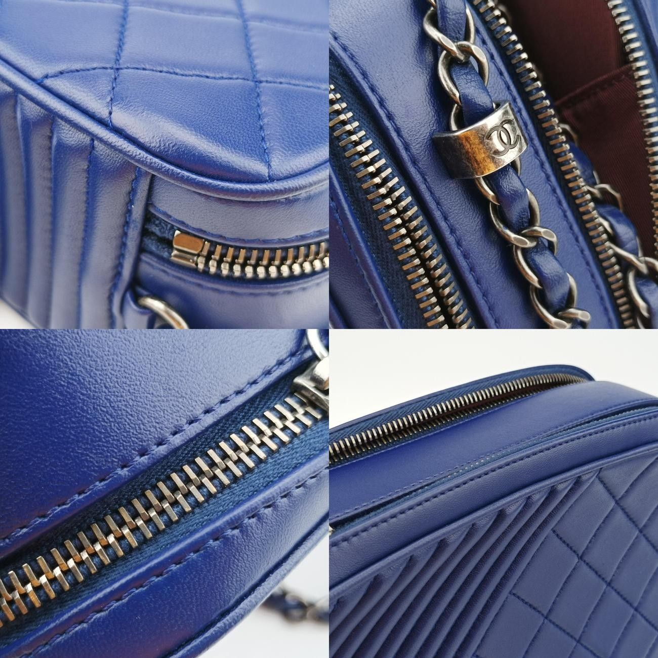 シャネルChanelココボーイ カメラケースブルーラムスキンA9265620612511