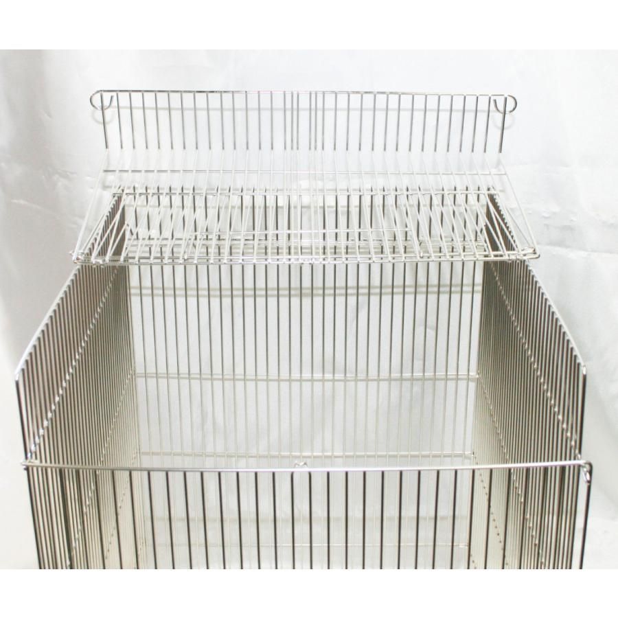 HOEI 35手のり ステンレス 底カラー：ブラック ケージ 鳥 35手のり