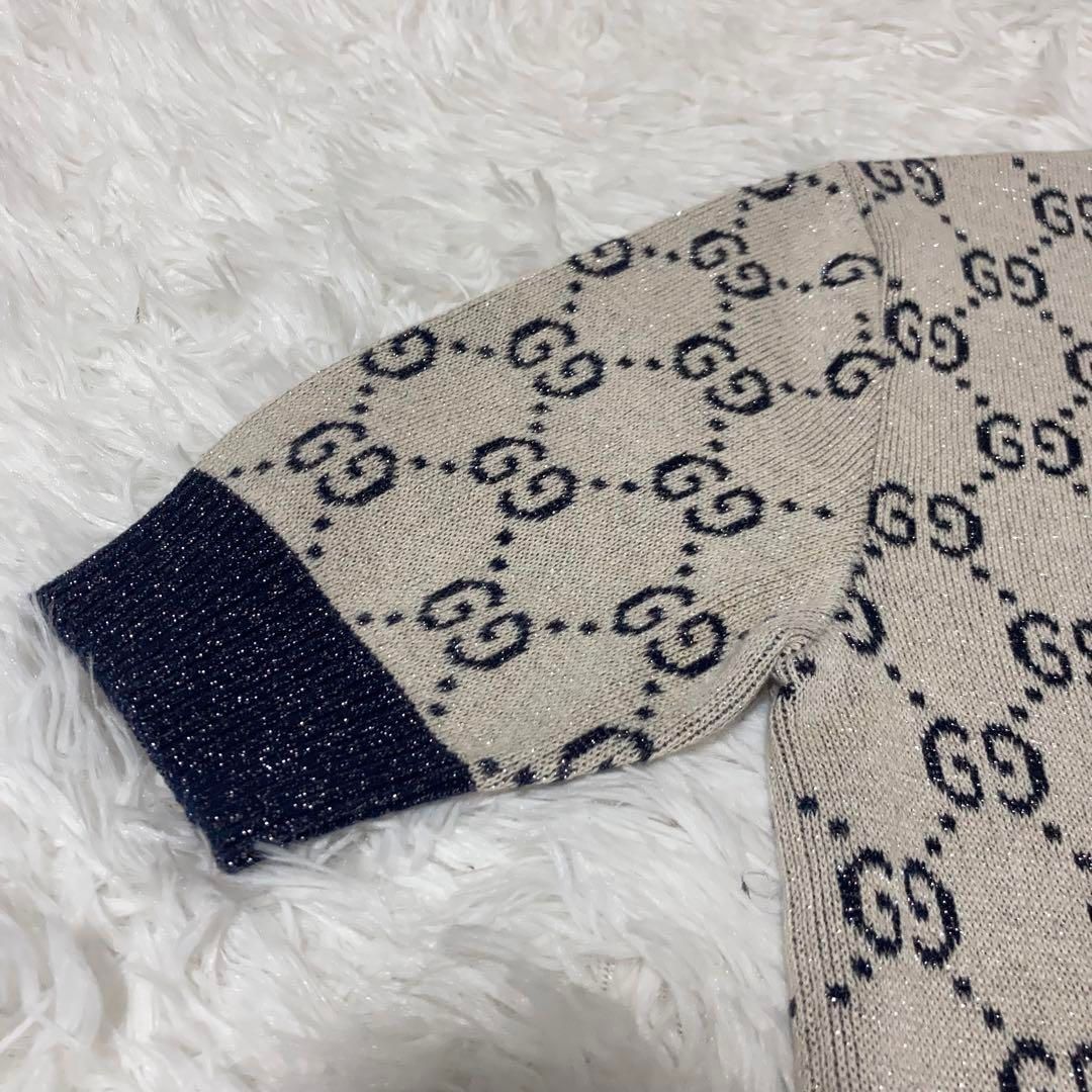 【極美品】GUCCI 半袖ニット GGラメ ジャカード 定価16万 GUCCI - 【極美品】GUCCI 半袖ニット GGラメ ジャカード 定価16