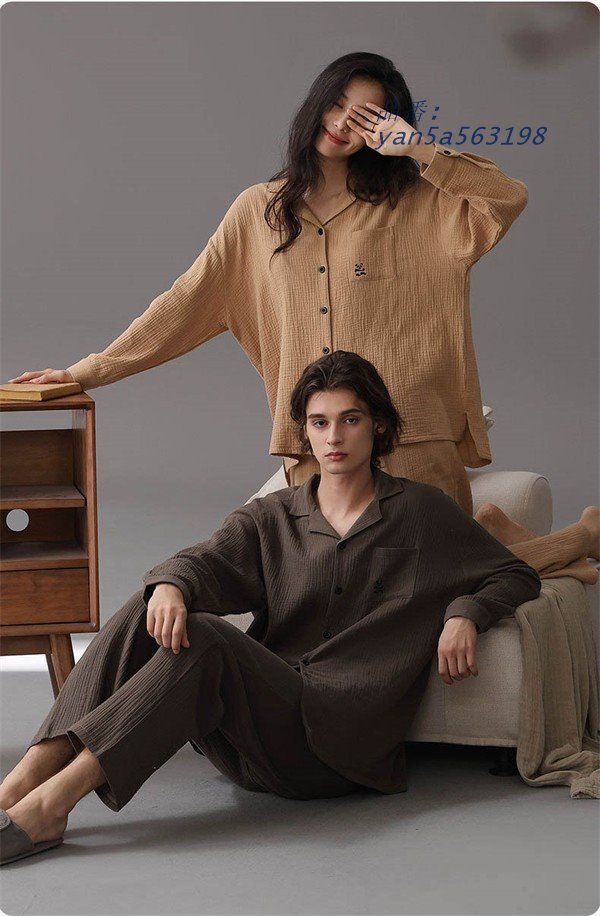 正直うれしいお手頃価格。 ペアパジャマ 長袖 長パンツ 春 秋 ルームウェア メンズ カップル パジャマ 部屋着 yan5a563198