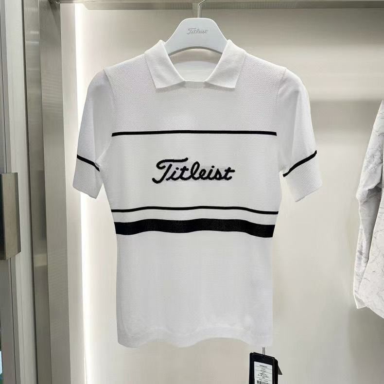 25ゴルフ レディース タイトリスト トップス 半袖 シャツ カットソー Titleist golf タイトリスト ゴルフウェア 25夏 薄手 ニットT