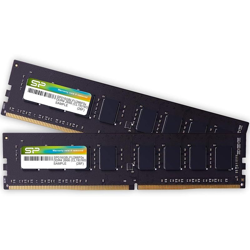 シリコンパワー デスクトップPC用 メモリ DDR4 3200 PC4-25600 16GB x 2枚 32GB 288Pin 1.2V CL22 SP032GBLFU320F22 0