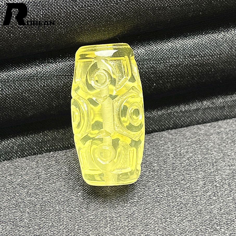 貴重 EU製 定価6万円ROBEAN・チベット天珠・シトリンファントムパワーストーン アクセサリー 天然石 金運 お守り 貴重 幸運 ギフト 贈り物 プレゼント 約30*15.5mm 1003k521