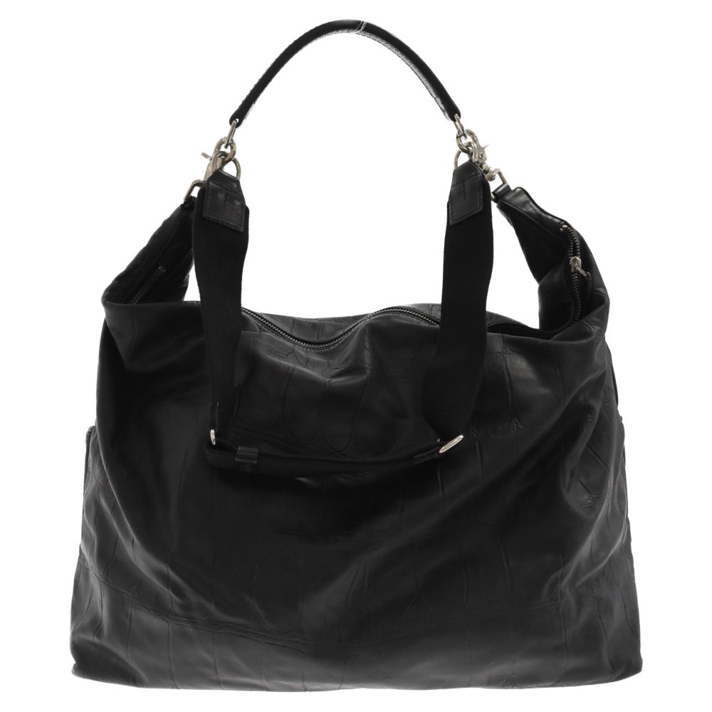 ダニエルアンドボプ 黒レザー クロコ型押し ショルダーバッグ Daniel&Bob (ダニエルアンドボブ) クロコ型押し レザー 2WAY