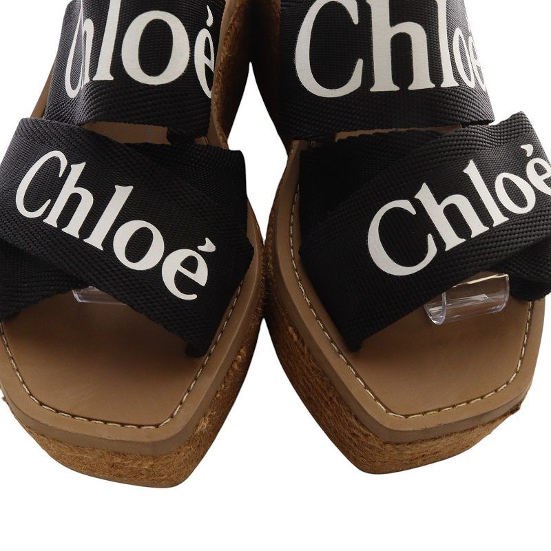 Chloé WOODY ウェッジエスパドリーユ サンダル　クロエ　夏　ブラック Woodyウェッジエスパドリーユ 黒 - Chloé Chloe WOODYウェッジ